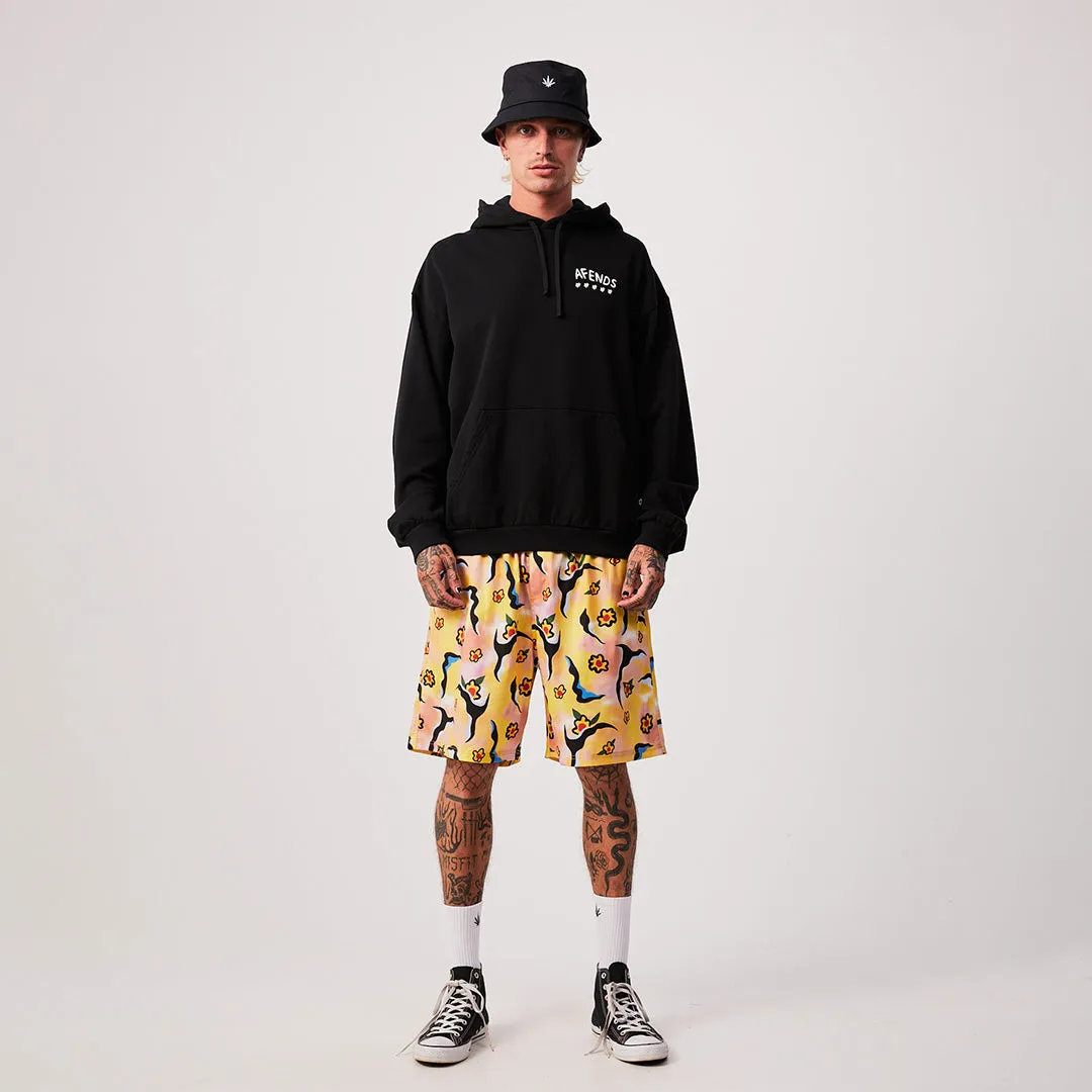 AFENDS Mens Flowers - Hoodie - Black