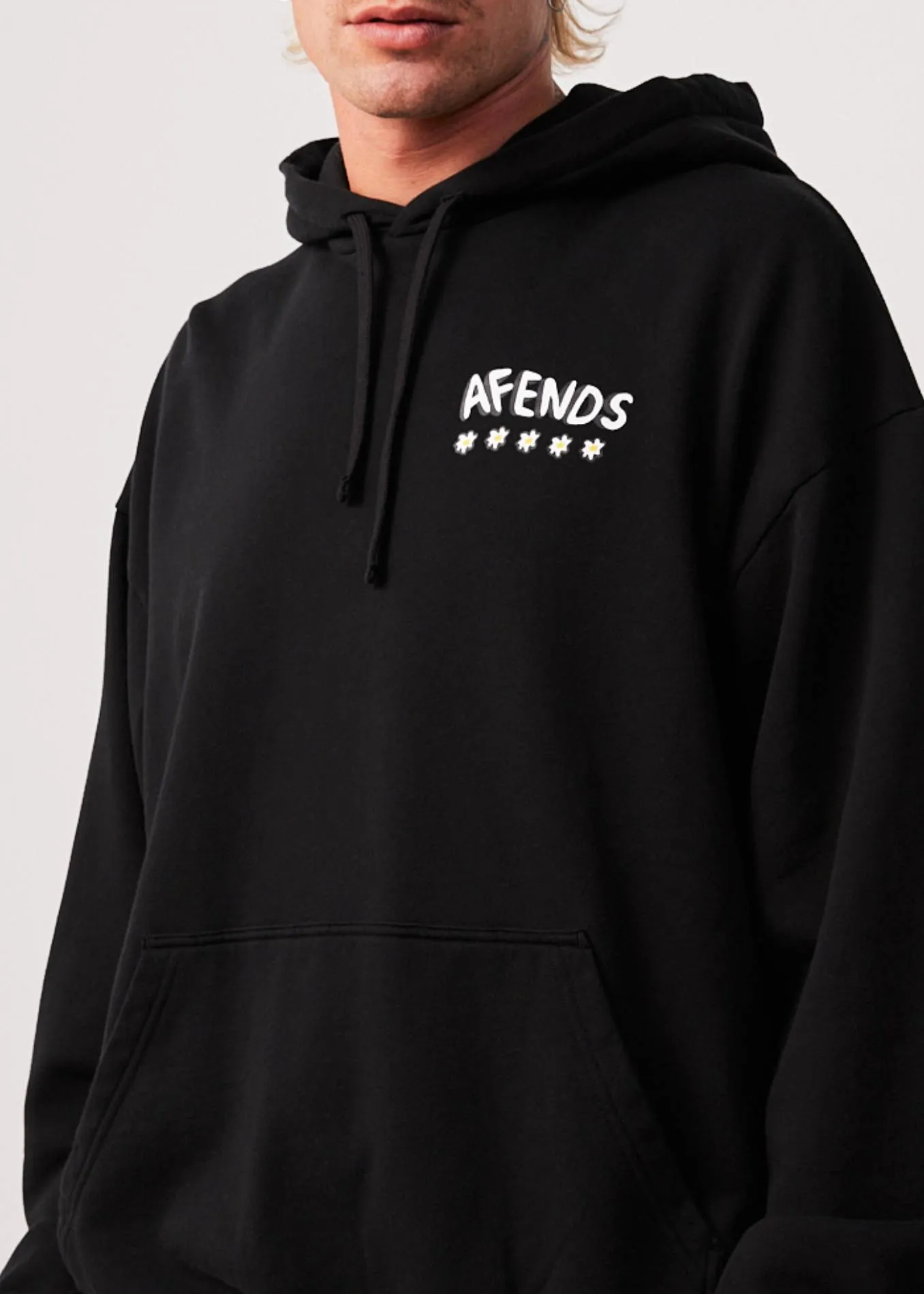 AFENDS Mens Flowers - Hoodie - Black