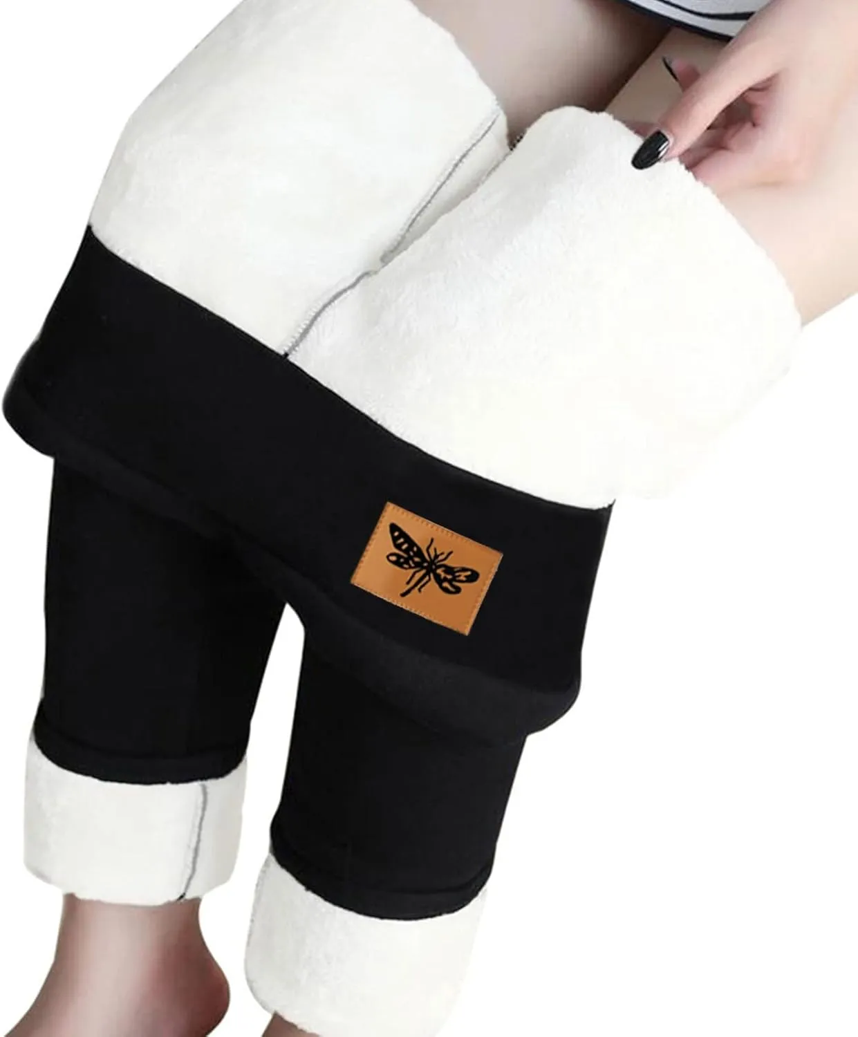 aihihe Women's Plus Size Warm Fleece Sherpa Lined Leggings 2023 Winter Thermal Tights Tummy Control Soft Casual Bottoms