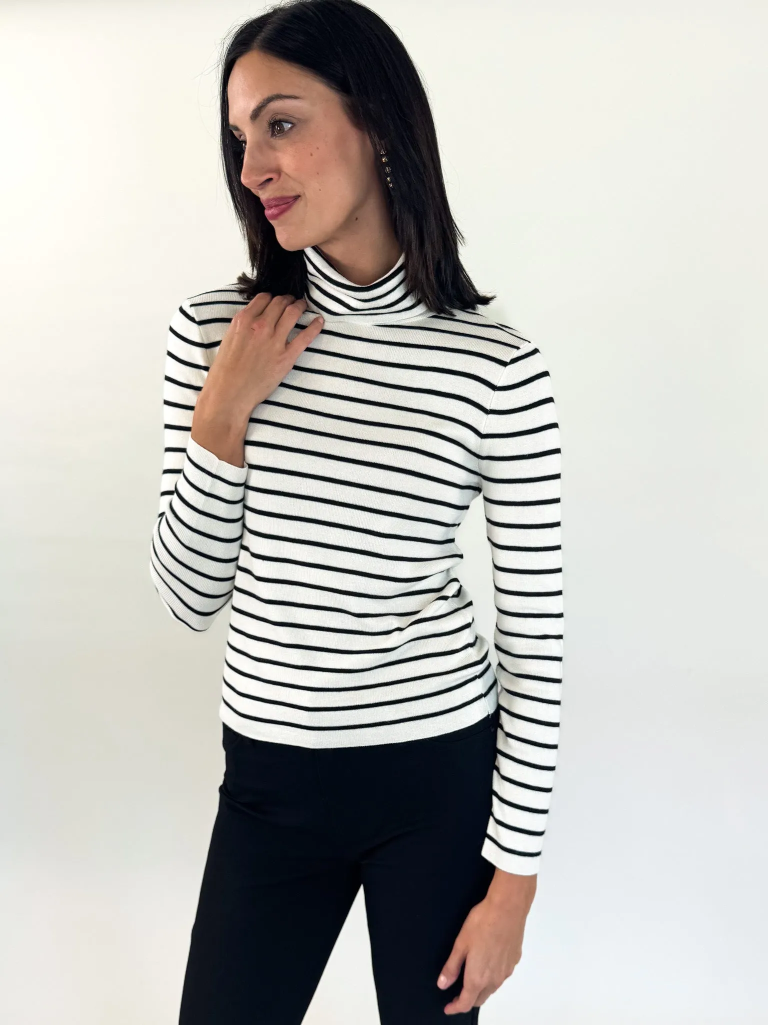 Alma Classic Stripe Turtleneck