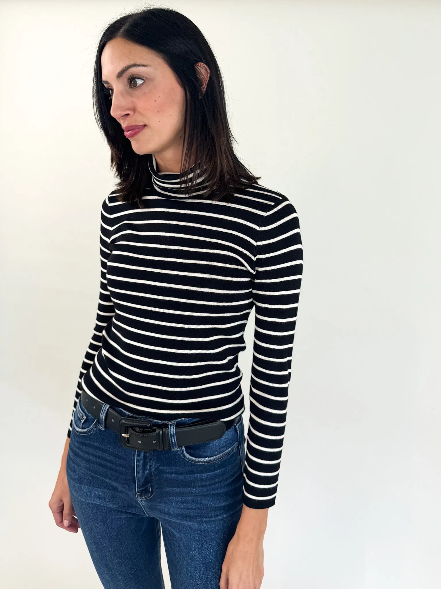 Alma Classic Stripe Turtleneck