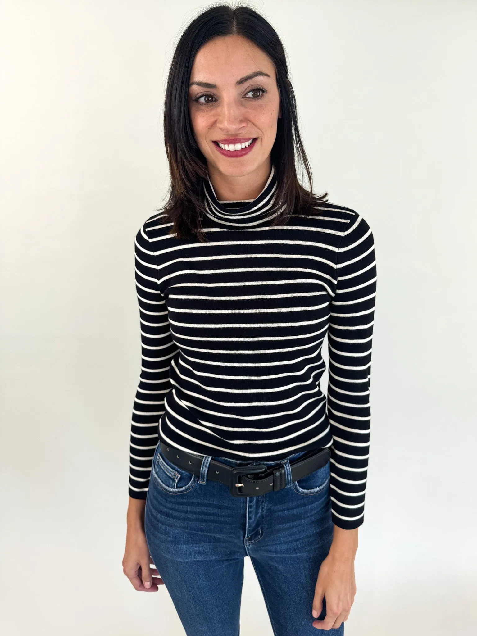 Alma Classic Stripe Turtleneck