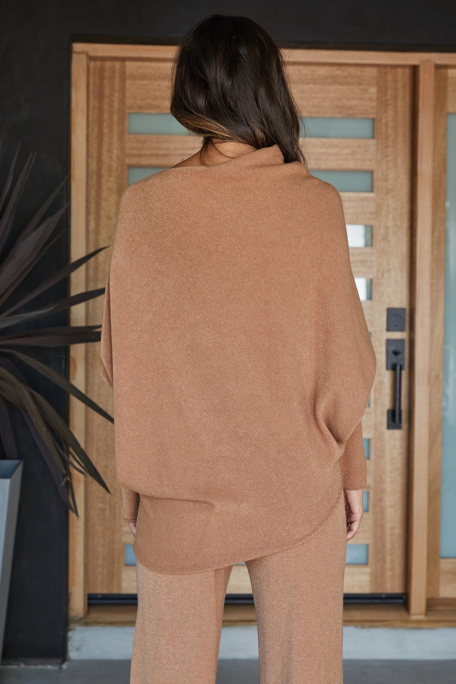 Asymmetrical Sweater- Camel