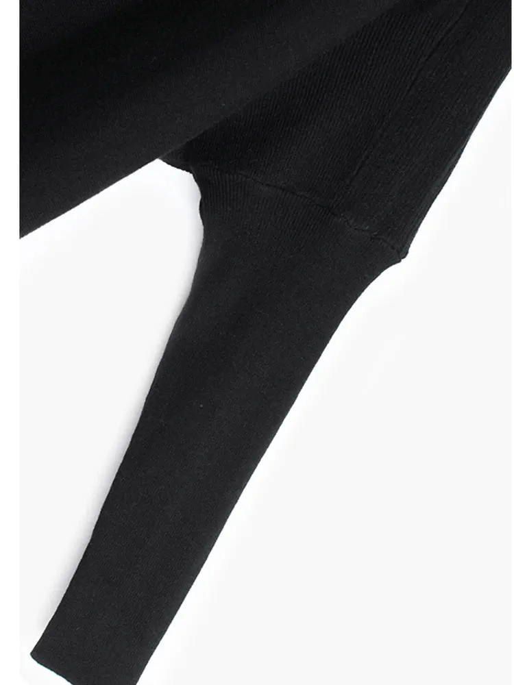 Basic Oversize Fit Black Pullover for Office