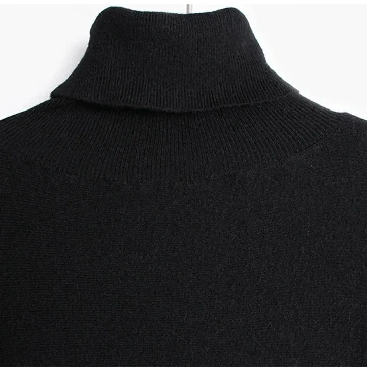 Basic Oversize Fit Black Pullover for Office