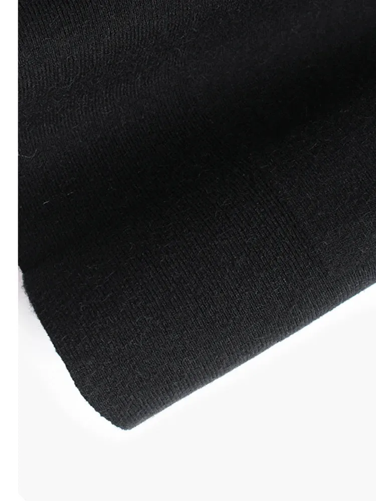 Basic Oversize Fit Black Pullover for Office