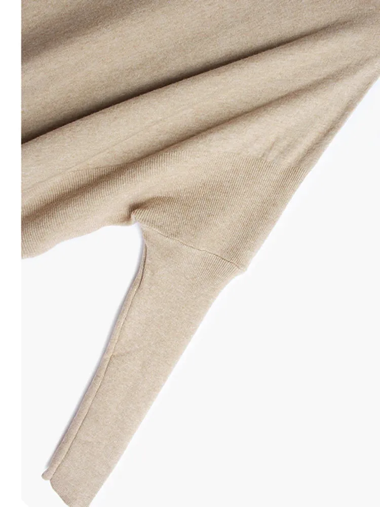 Basic Oversize Fit Khaki Pullover for Office