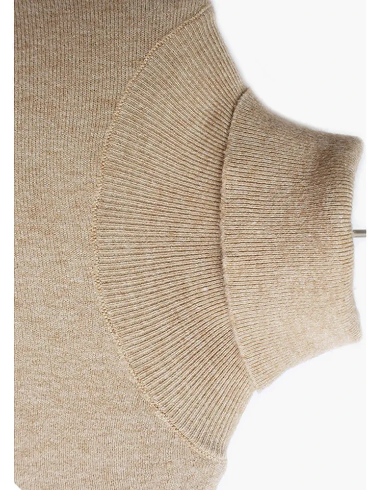 Basic Oversize Fit Khaki Pullover for Office