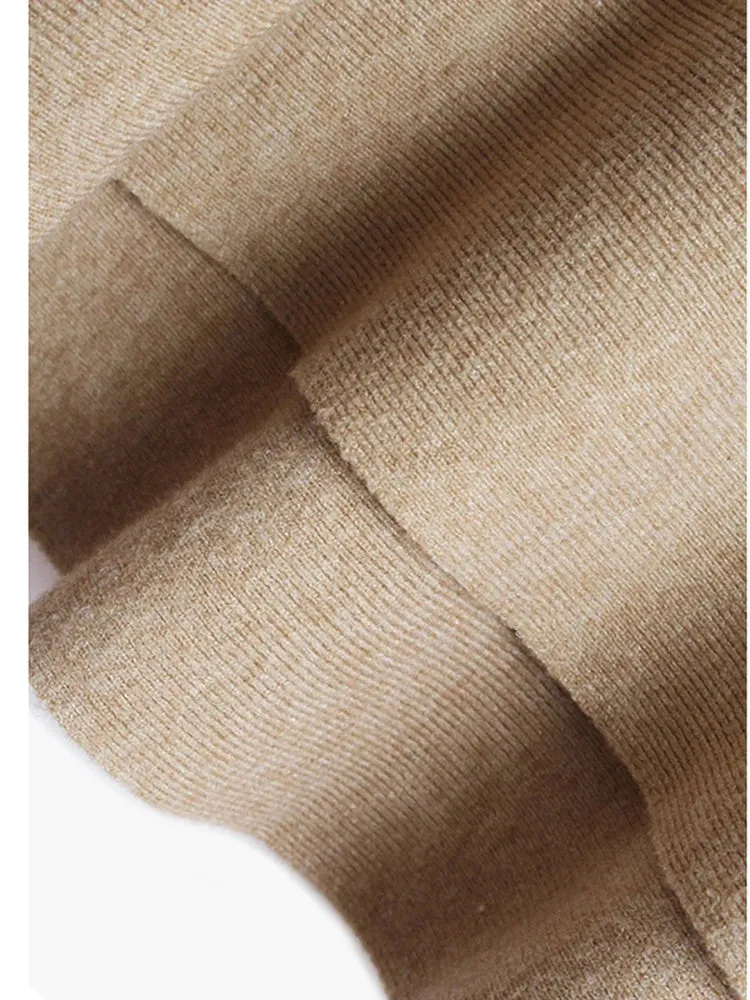 Basic Oversize Fit Khaki Pullover for Office