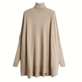 Basic Oversize Fit Khaki Pullover for Office