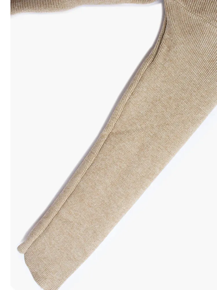 Basic Oversize Fit Khaki Pullover for Office