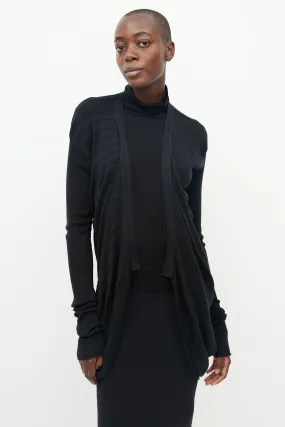 Black Knit Cutout Back Cardigan