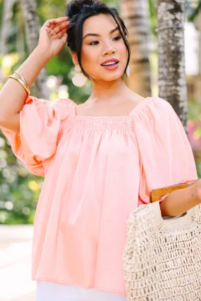 Born For This Peach Orange Satin Blouse