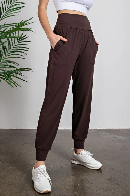 Butter Soft Joggers with Pockets - Espresso