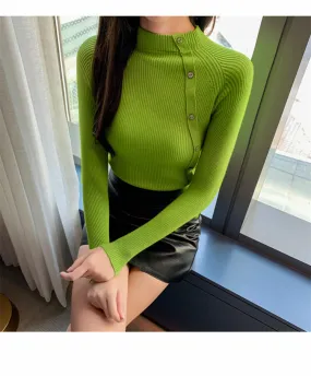 Button Me Up - Thin Fall Sweater Top  COLORS