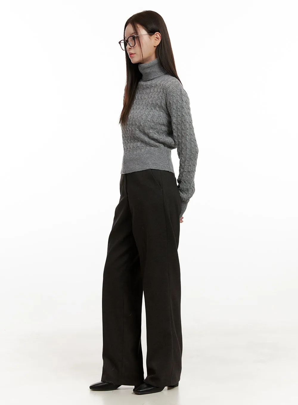 Cable Knit Turtleneck Sweater ON422