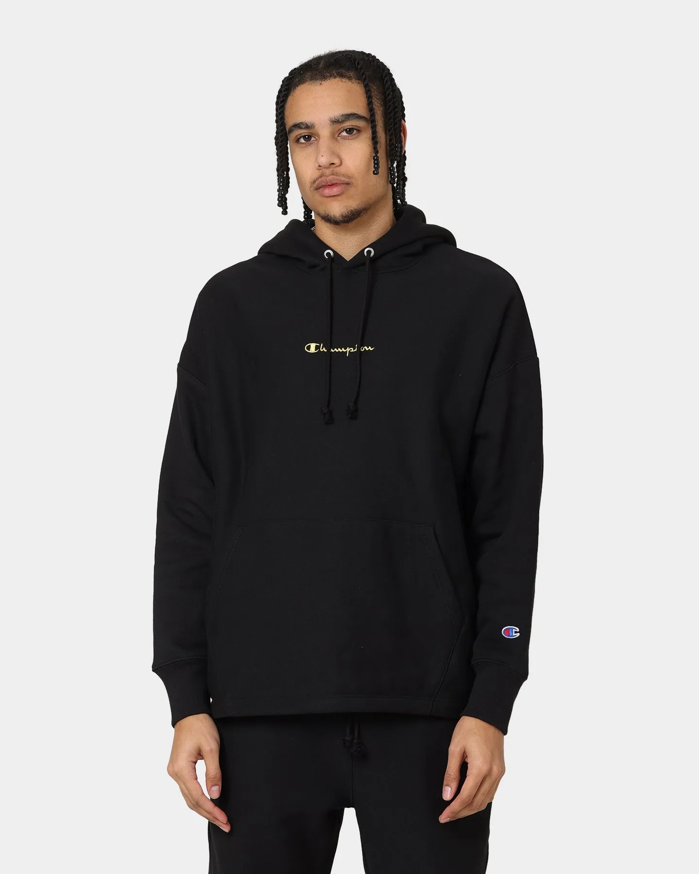 Champion Reverse Weave Relaxed Hem Zip Hoodie Black/Gold
