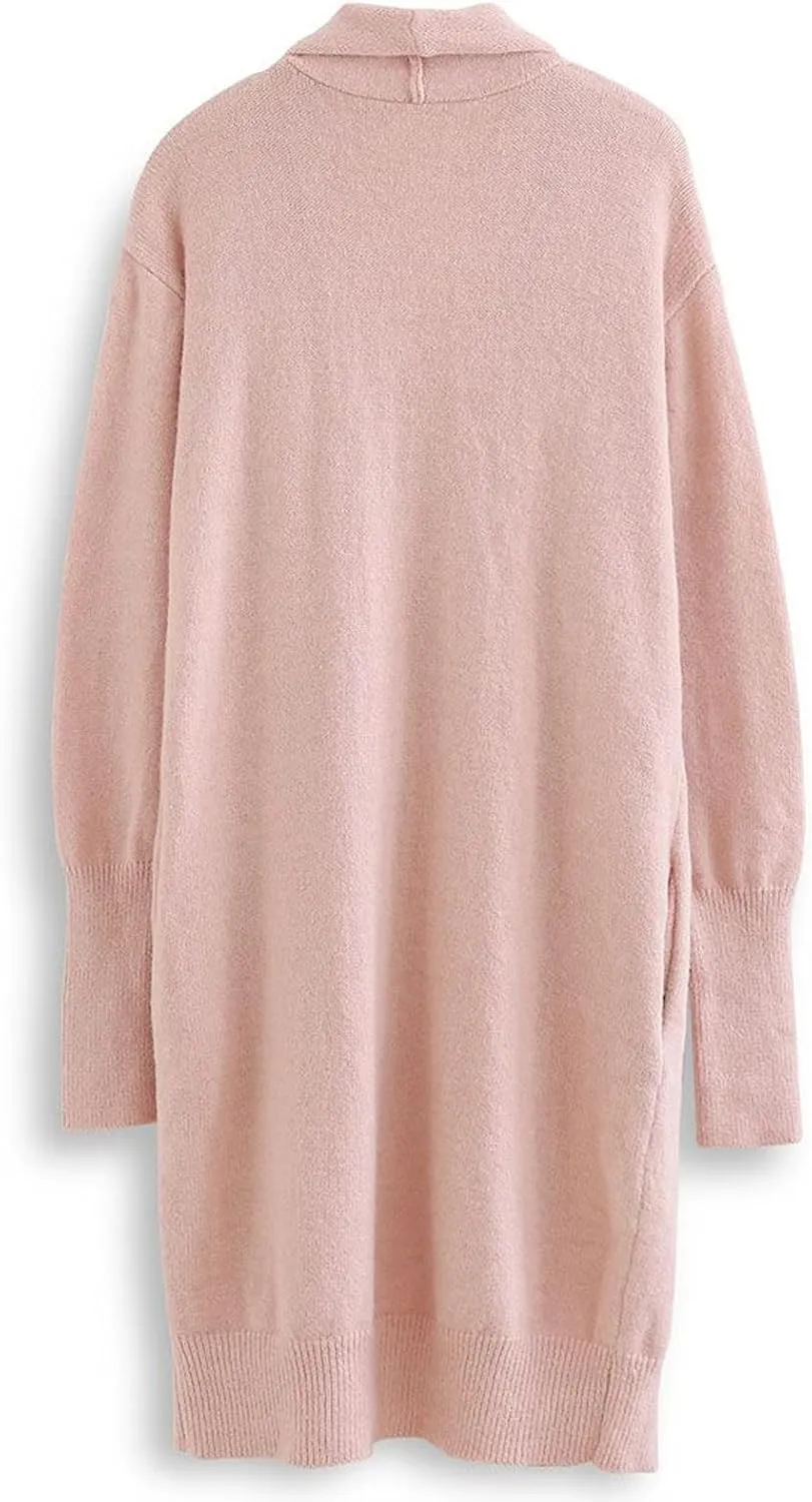 CHICWISH Women's Open Front Waterfall Longline Knit Cardigan Coatigan Light Jacket