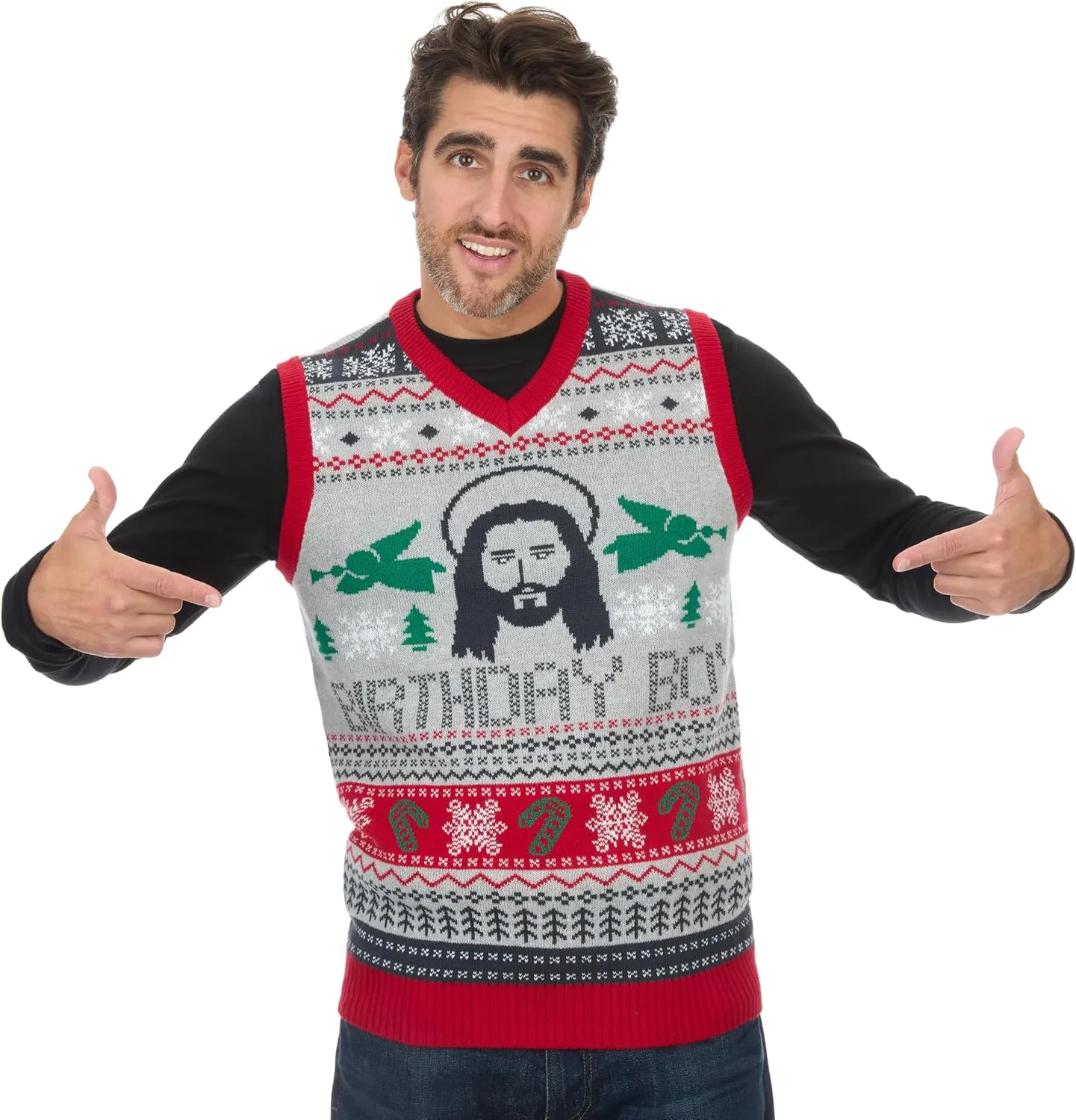 Christmas Sweater Vest - Tacky Holiday Designs to Stand Out - Snug Fit, Breathable Ugly Unisex Vest