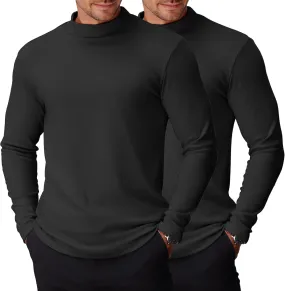 COOFANDY Mens Mock Turtleneck Long Sleeve Shirts Basic Thermal Turtle Neck Undershirt Lightweight Pullover Sweaters Top