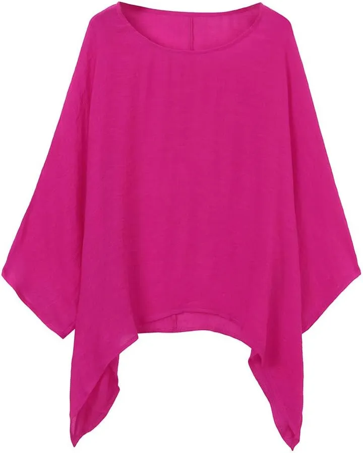 Cotton Linen Shirt for Women Plus Size Long Sleeve Crewneck Casual Tops Basic Loose Fit Lightweight Comfy Tees Summer Clothes