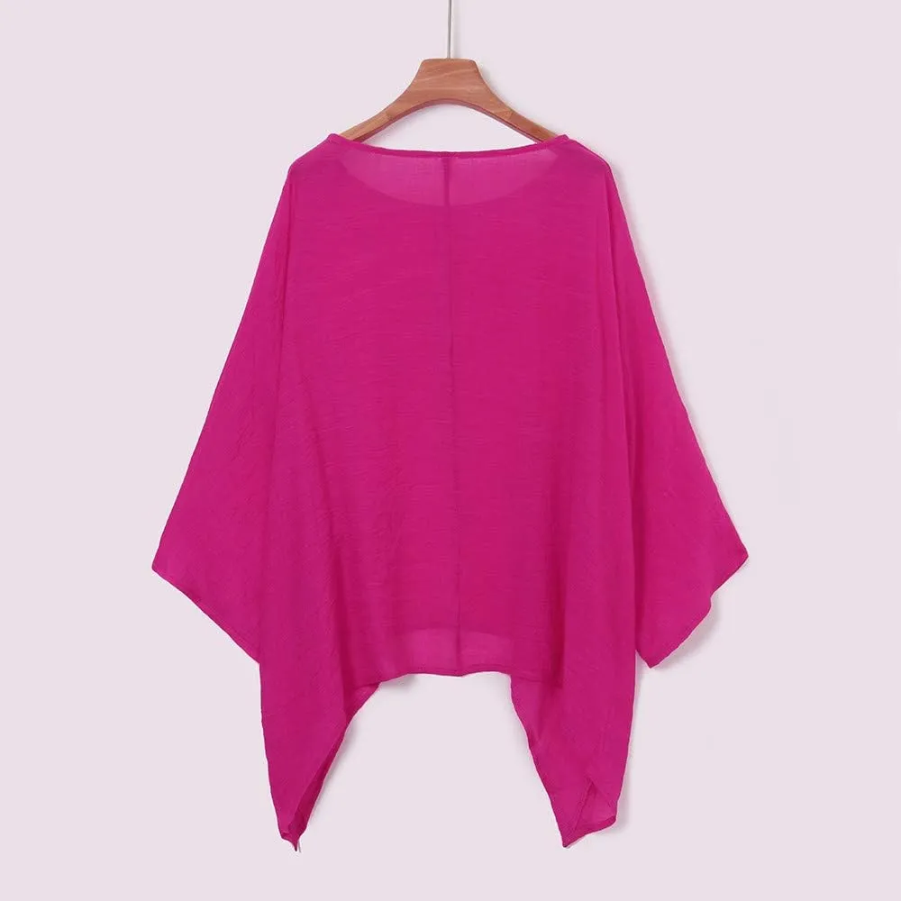 Cotton Linen Shirt for Women Plus Size Long Sleeve Crewneck Casual Tops Basic Loose Fit Lightweight Comfy Tees Summer Clothes