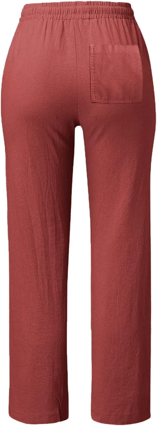 Culottes for Women Dressy Loose Fit Lounge Pants Strethcy Soft Athletic Harem Pants Travel Linen Pants