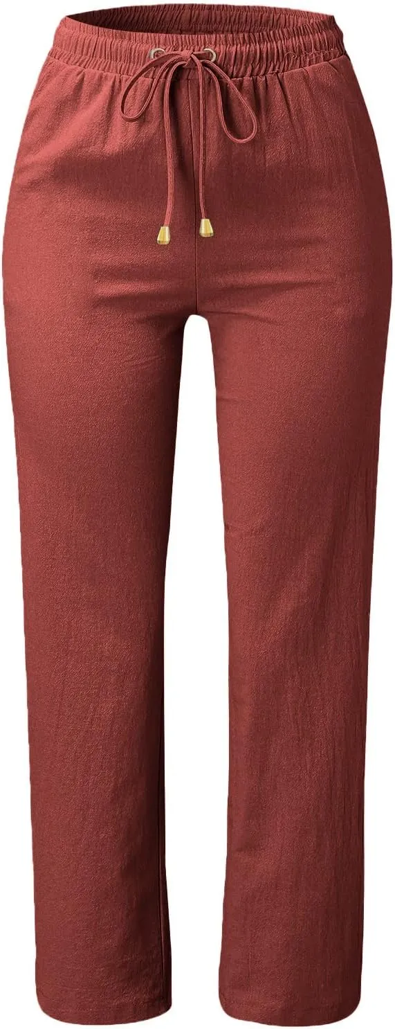 Culottes for Women Dressy Loose Fit Lounge Pants Strethcy Soft Athletic Harem Pants Travel Linen Pants