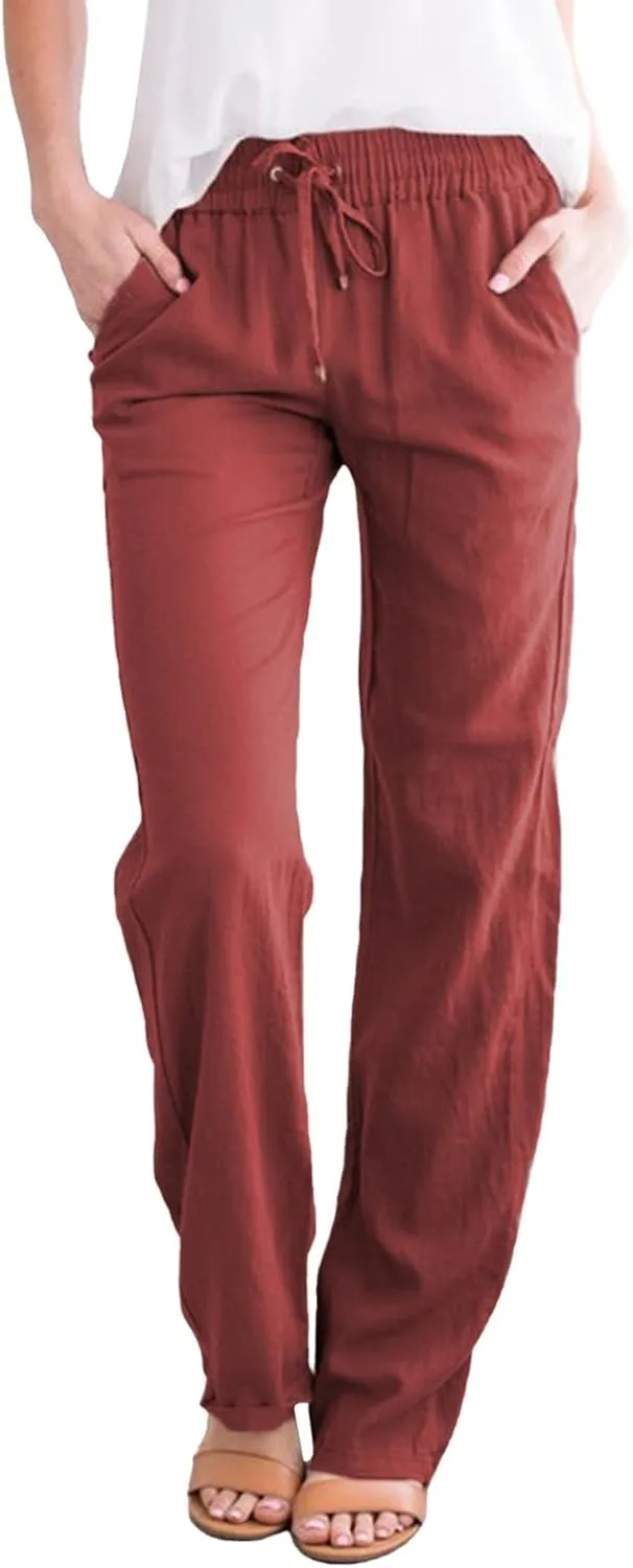 Culottes for Women Dressy Loose Fit Lounge Pants Strethcy Soft Athletic Harem Pants Travel Linen Pants