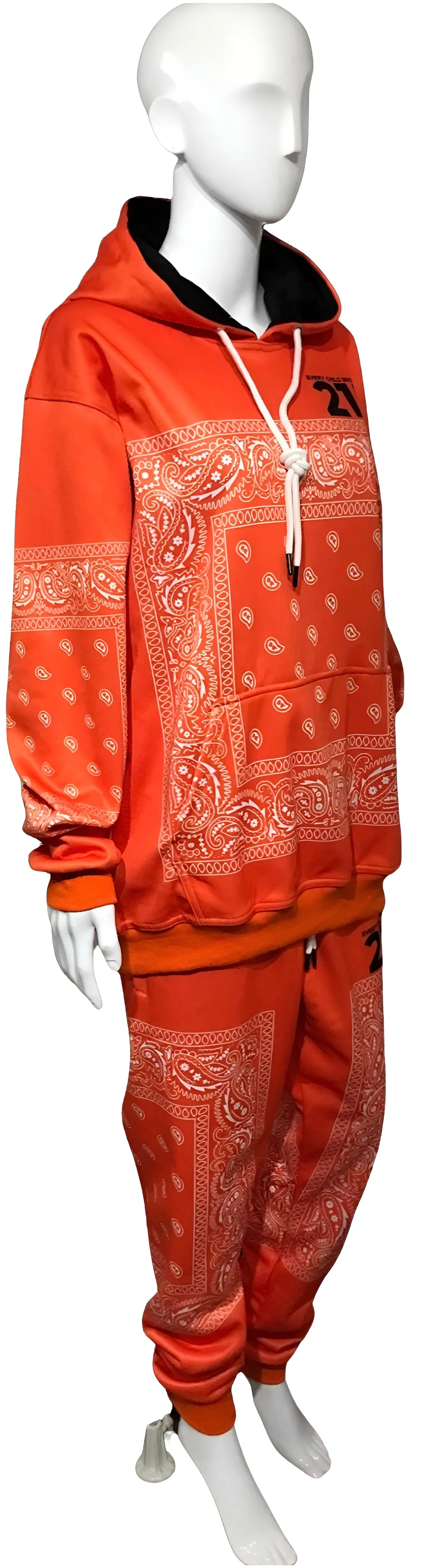 ^ECM^ ~ORANGE BANDANA~ JOGGER SWEATSUITS (FLEECY SOFT LINED)