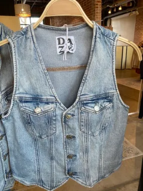 Fitted Denim Vest - First Move