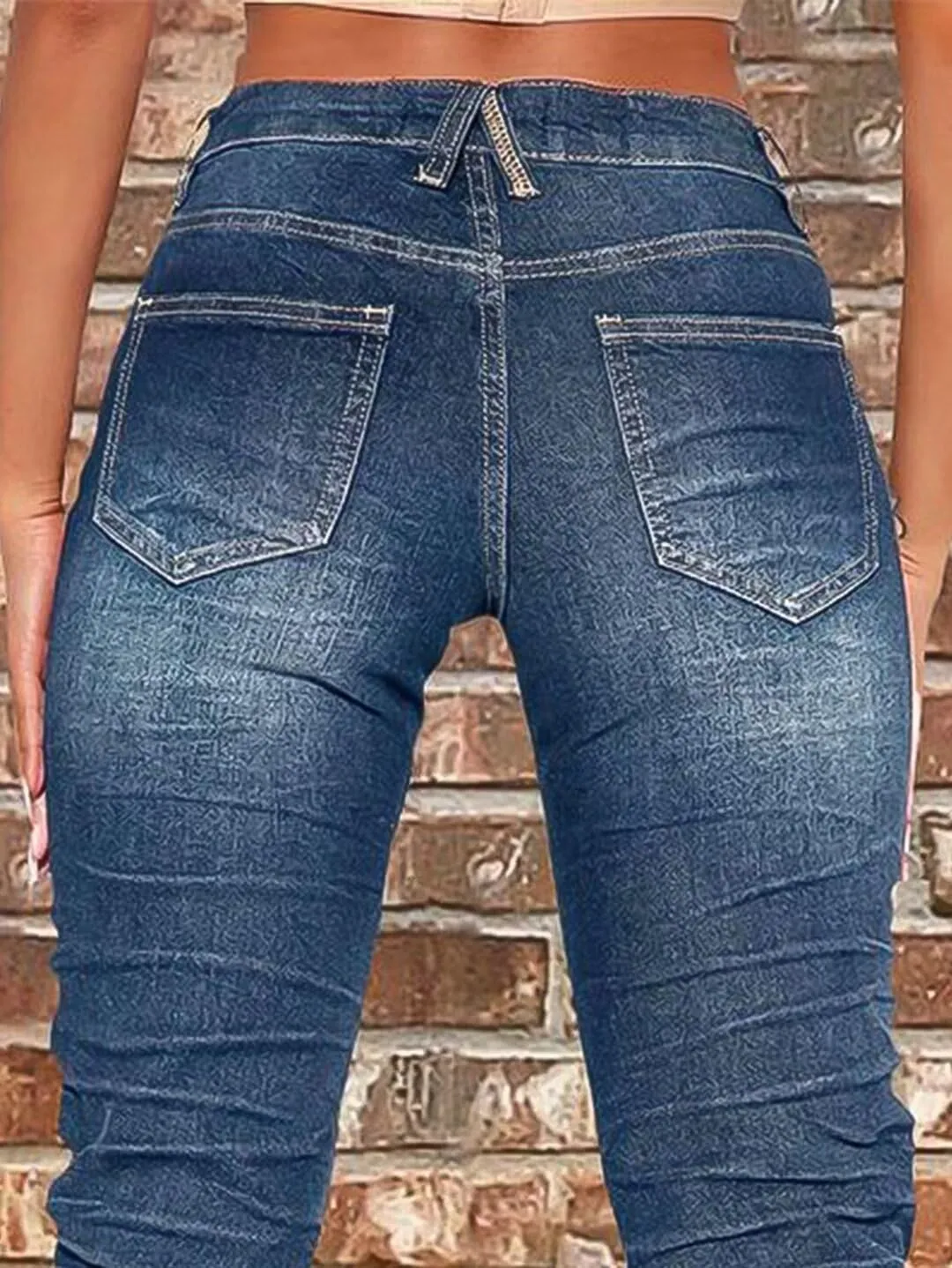 Flamingals Mid Rise Bootcut Jeans Trendy Stretchy Wash Stacked Skinny Jeans Denim Pants