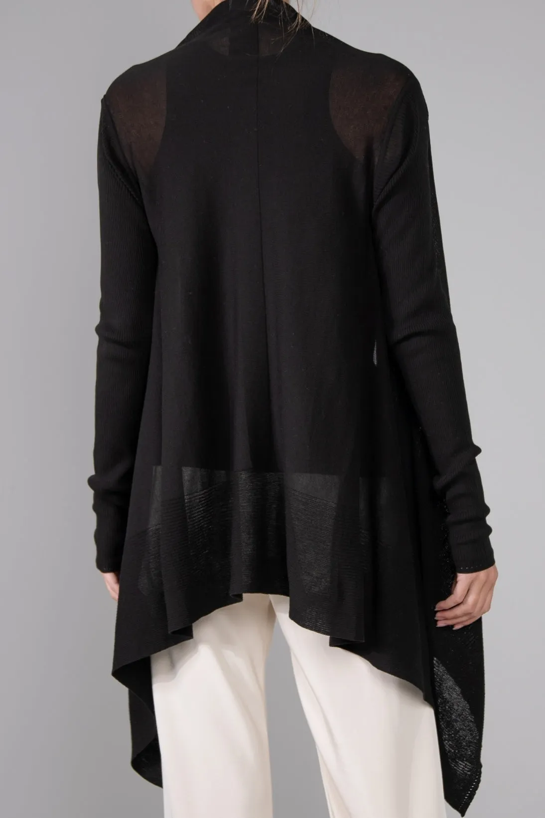 GEOMETRIC DRAPE CARDIGAN