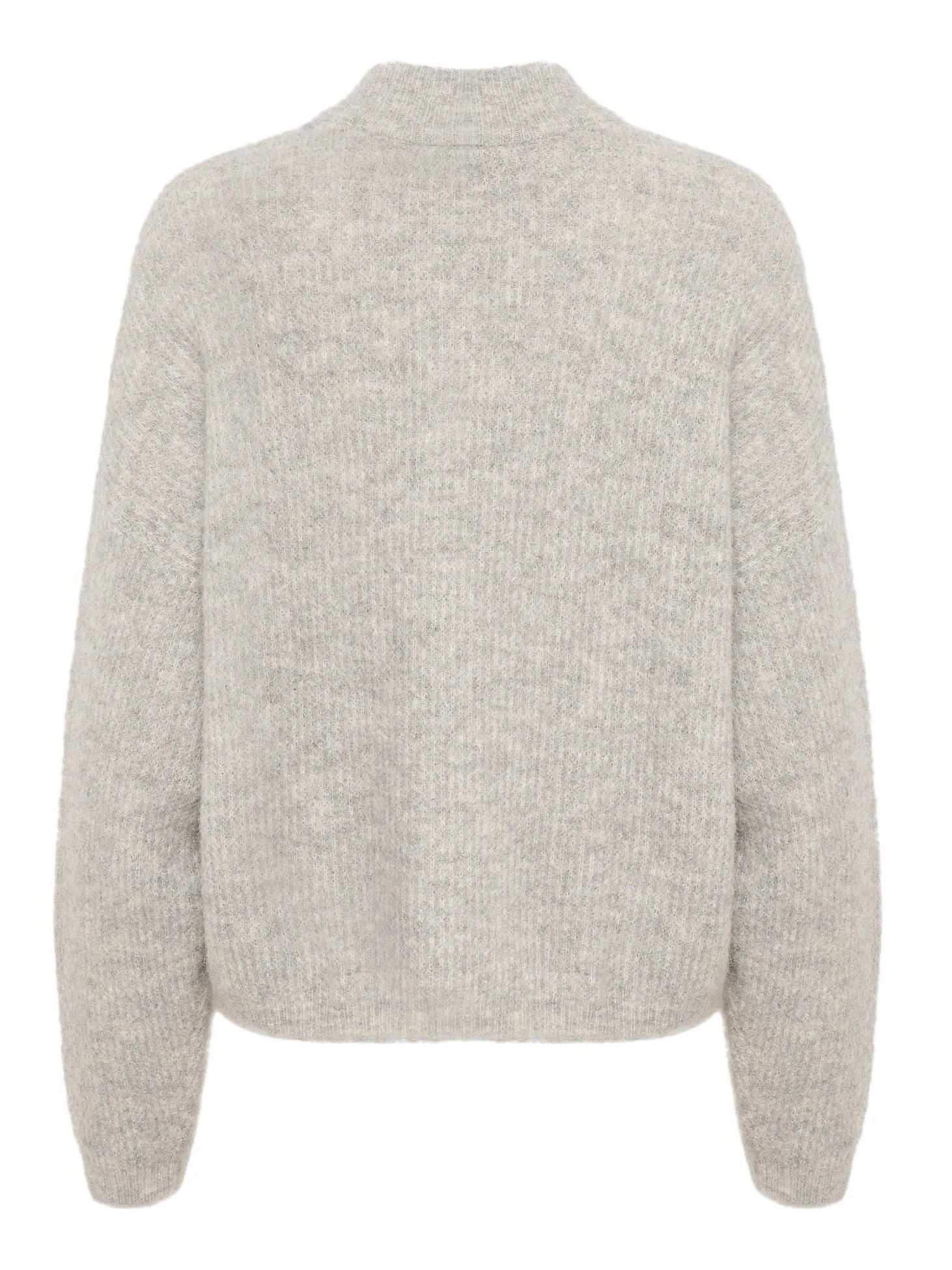 GESTUZ ALPHA SHORT CARDIGAN LIGHT GREY MELANG