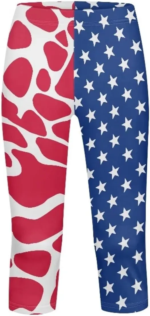 Girls 3/4 Capri Pants,Flexible Yoga Running Leggings High Waisted Stretch Below Knee Shorts for Casual Active