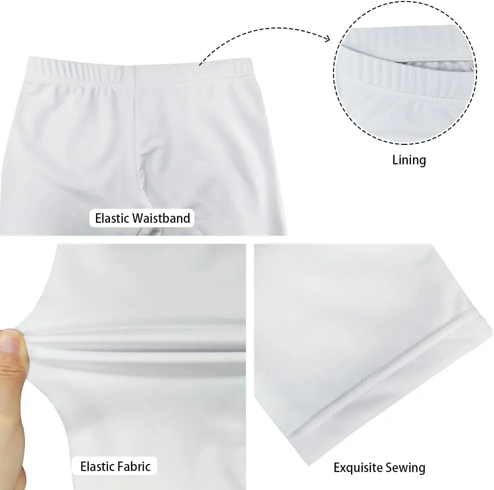 Girls 3/4 Capri Pants,Flexible Yoga Running Leggings High Waisted Stretch Below Knee Shorts for Casual Active