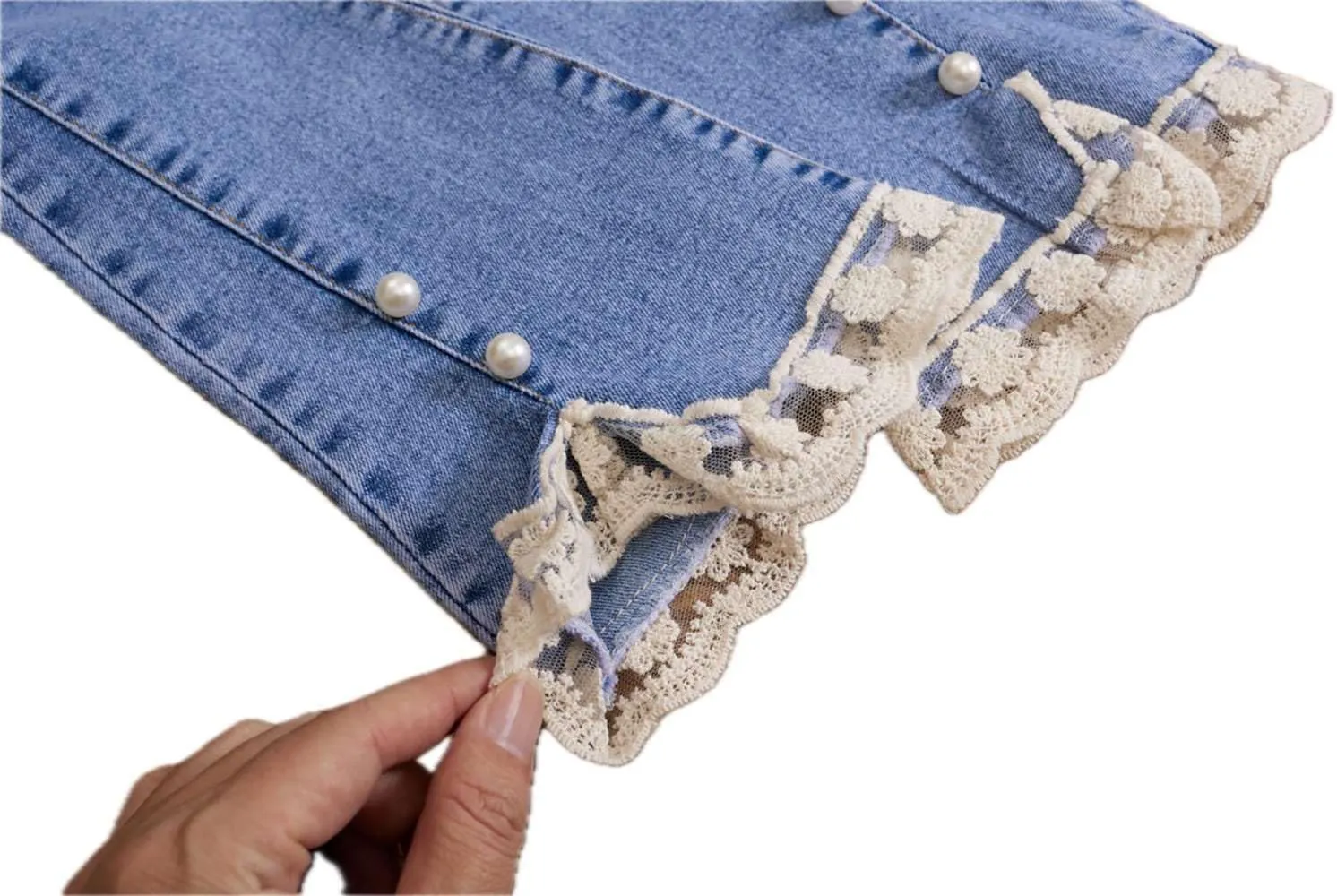 Girls Flare Jeans High Waisted Elastic Waist Jeans Solid Stretchy Denim Pants