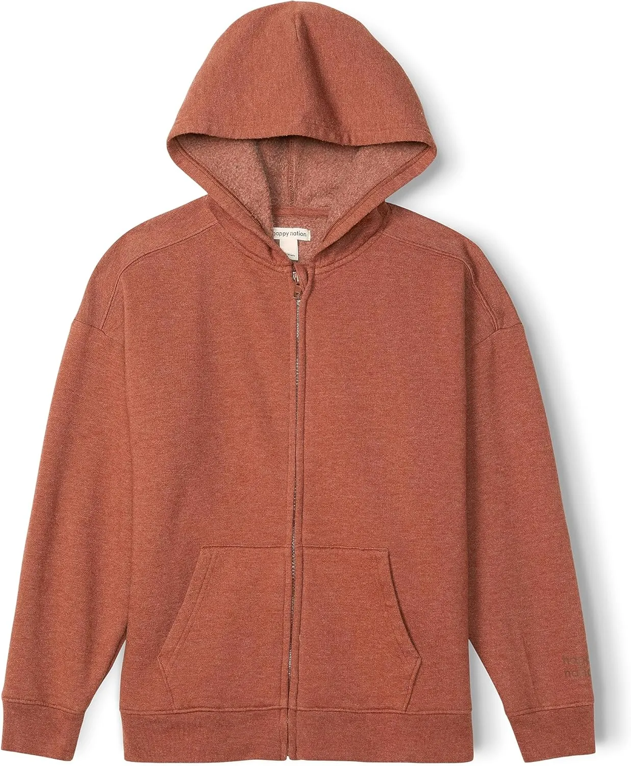 Happy Nation Girls Relaxed Fleece Full Zip Hoodie Sweatshirt