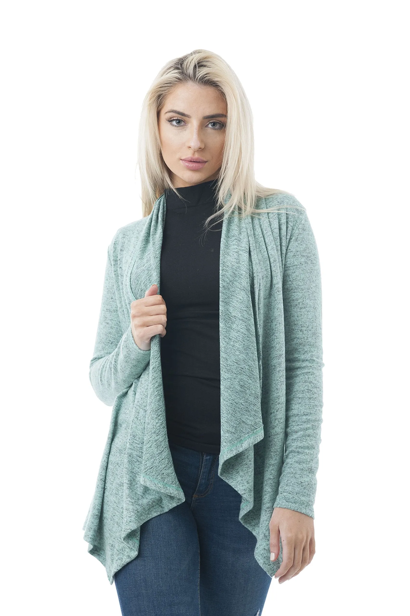 Hollywood Star Fashion Brushed Fabric Light Weight Cardigan