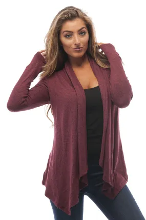 Hollywood Star Fashion Brushed Fabric Light Weight Cardigan