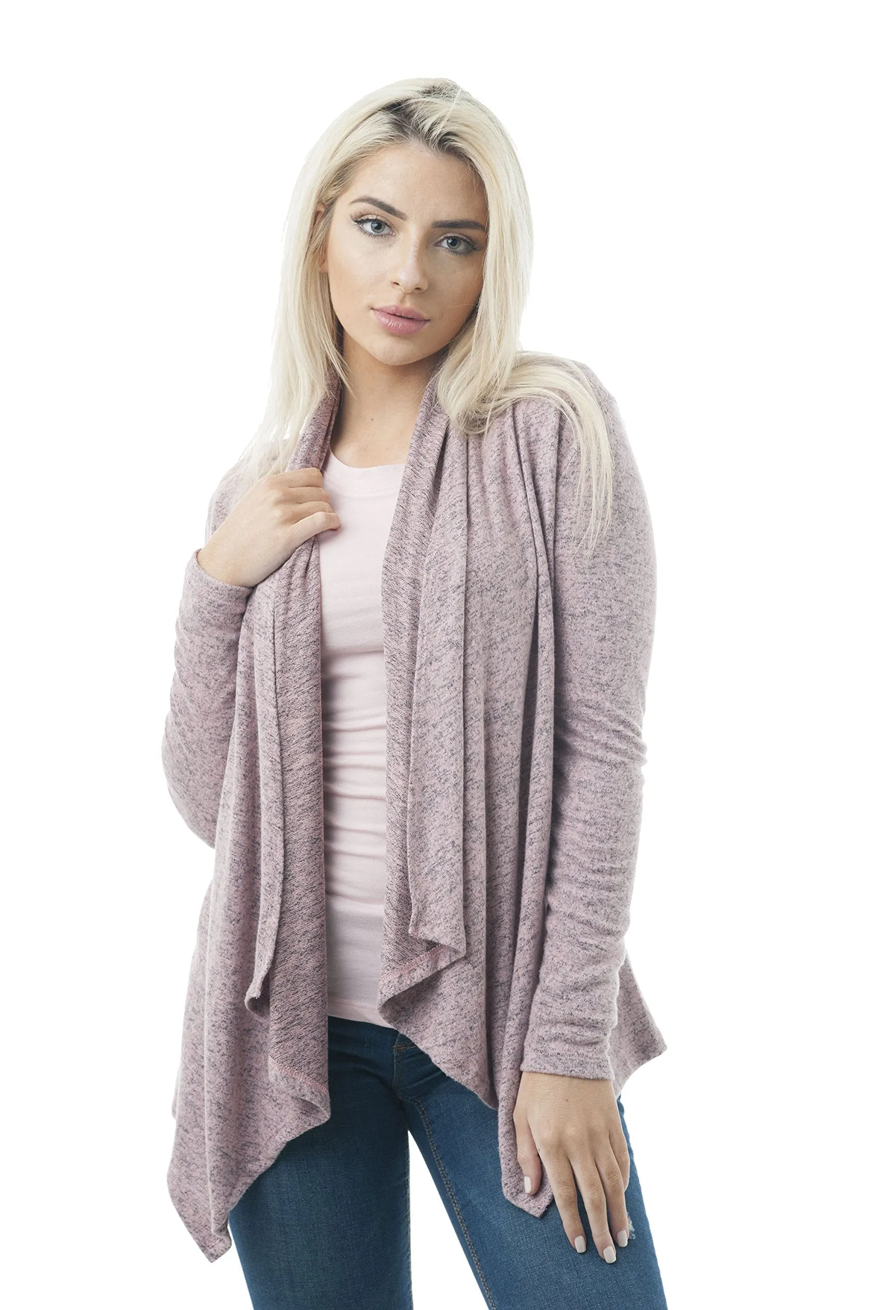 Hollywood Star Fashion Brushed Fabric Light Weight Cardigan