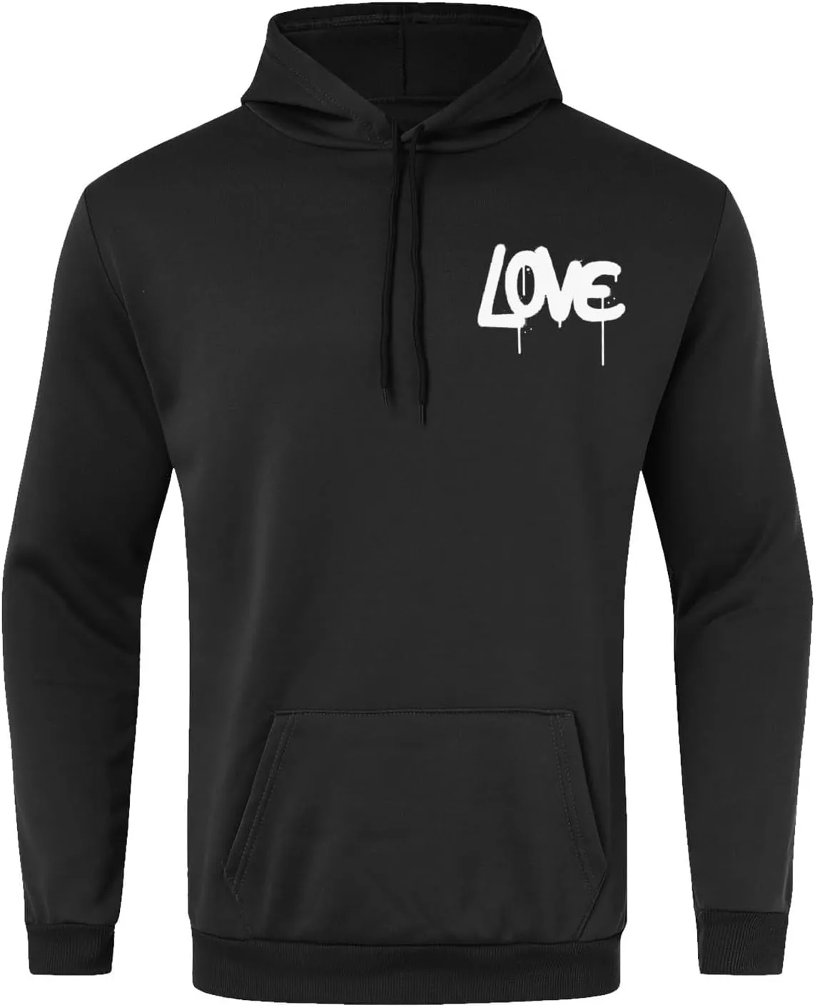 Hoodies For Men With Designs Breathable Casual Hooded Sweatshirt Pullover Tops Mid-Weight Long Sleeve Letter Print Shirts