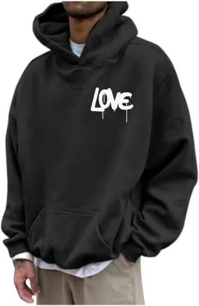 Hoodies For Men With Designs Breathable Casual Hooded Sweatshirt Pullover Tops Mid-Weight Long Sleeve Letter Print Shirts