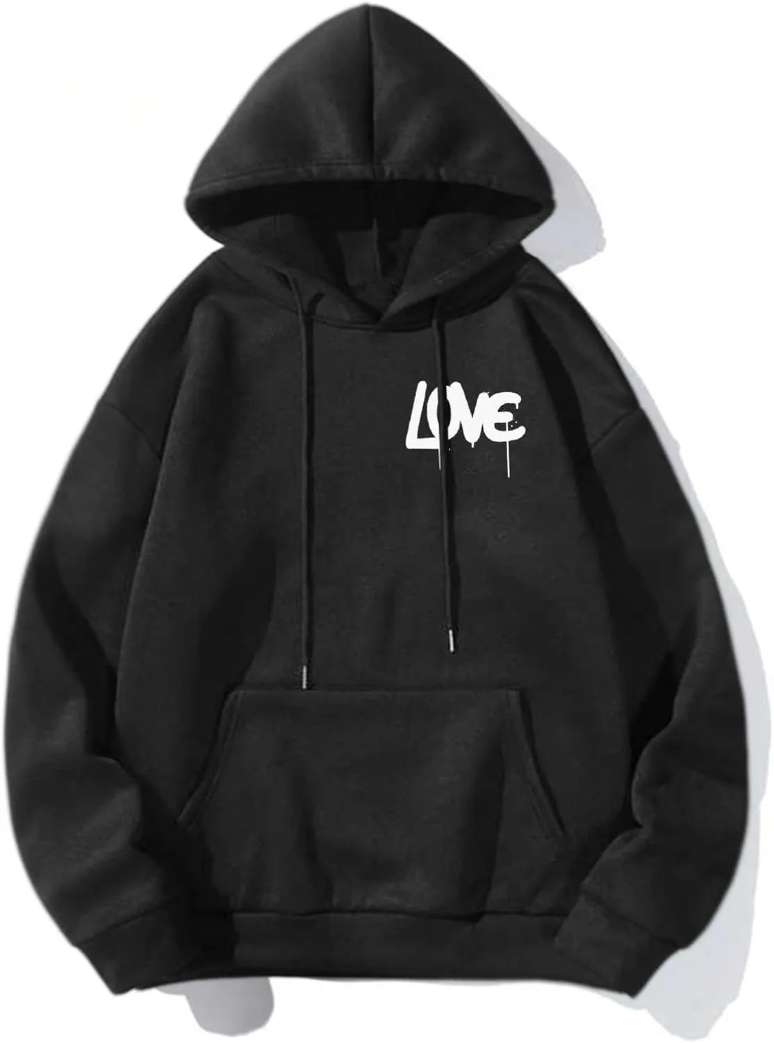 Hoodies For Men With Designs Breathable Casual Hooded Sweatshirt Pullover Tops Mid-Weight Long Sleeve Letter Print Shirts