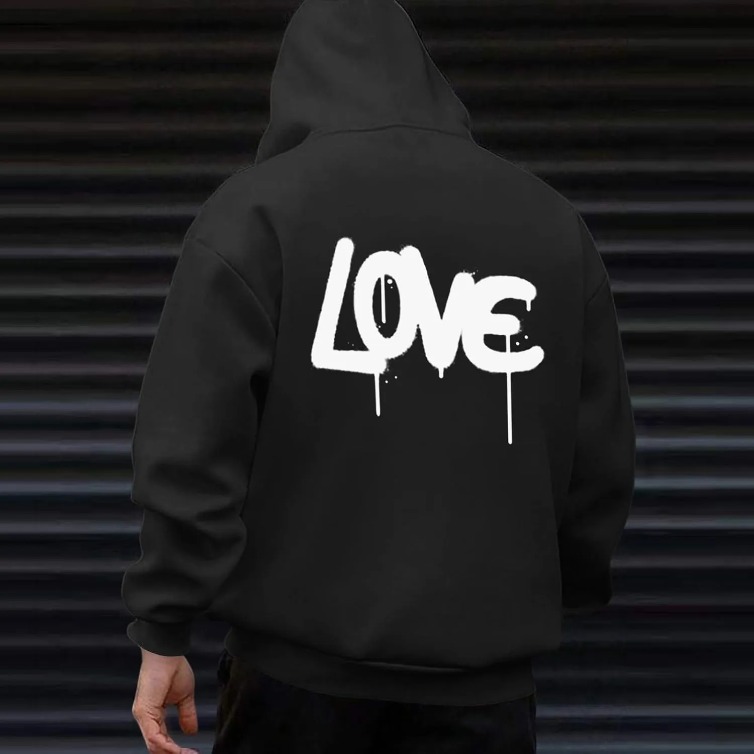 Hoodies For Men With Designs Breathable Casual Hooded Sweatshirt Pullover Tops Mid-Weight Long Sleeve Letter Print Shirts