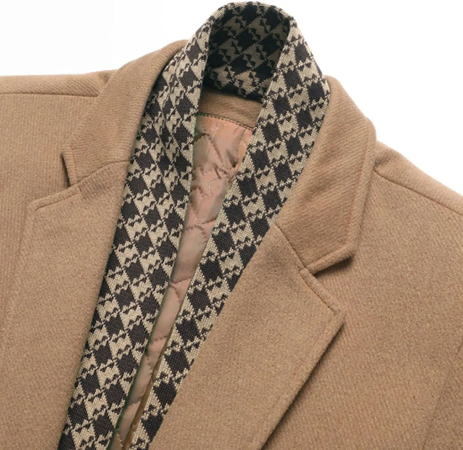 JEShifangjiusu Men'S Trench Coat Long Wool Coat Winter Classic Overcoat Top Pea Coat Slim Fit Business Down Puffer Jacket