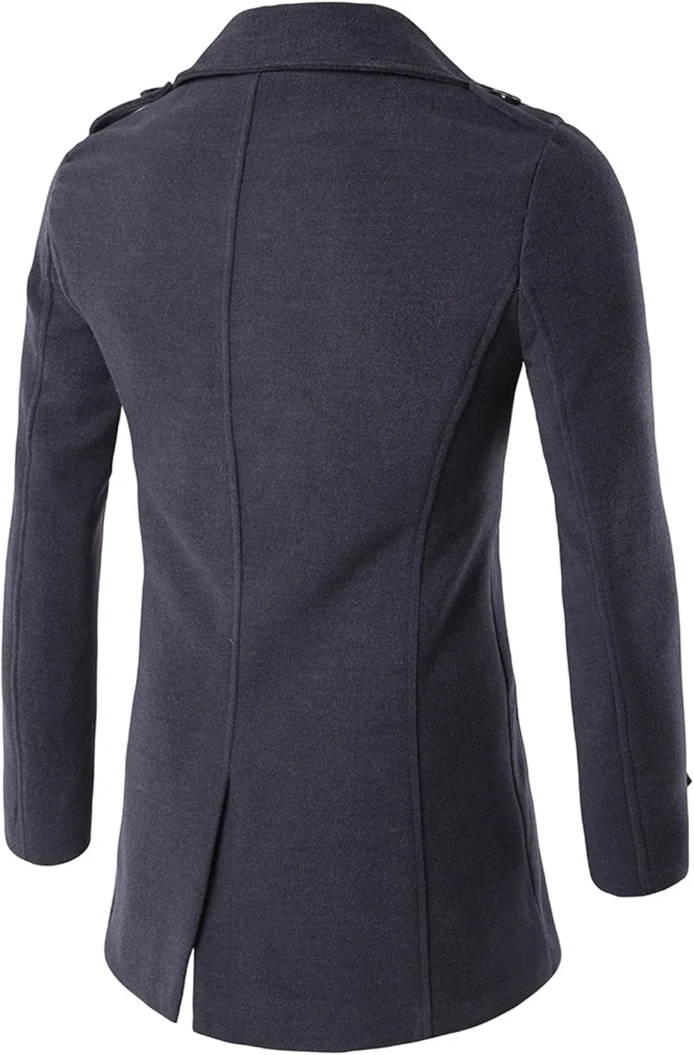JEShifangjiusu Men'S Wool Blend Pea Coat Fashion Classic Double Breasted Trench Coat Warm Winter Business Lapel Overcoat