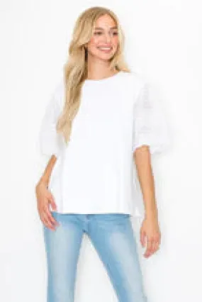 JOH Ramona Top with Lace Eyelet