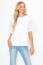 JOH Ramona Top with Lace Eyelet