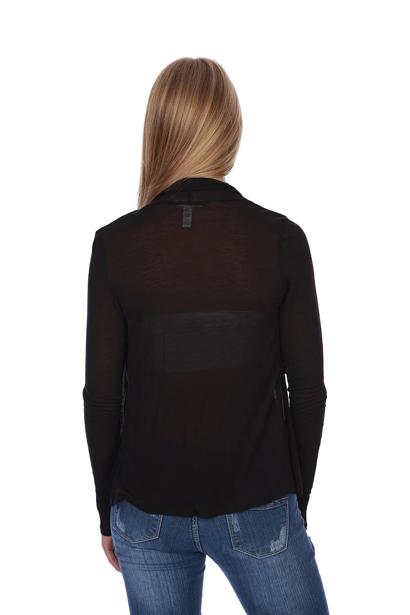 Khanomak Hollywood Star Fashion Women's Plus Size Shawl Collar Long Sleeve Cardigan Open Front